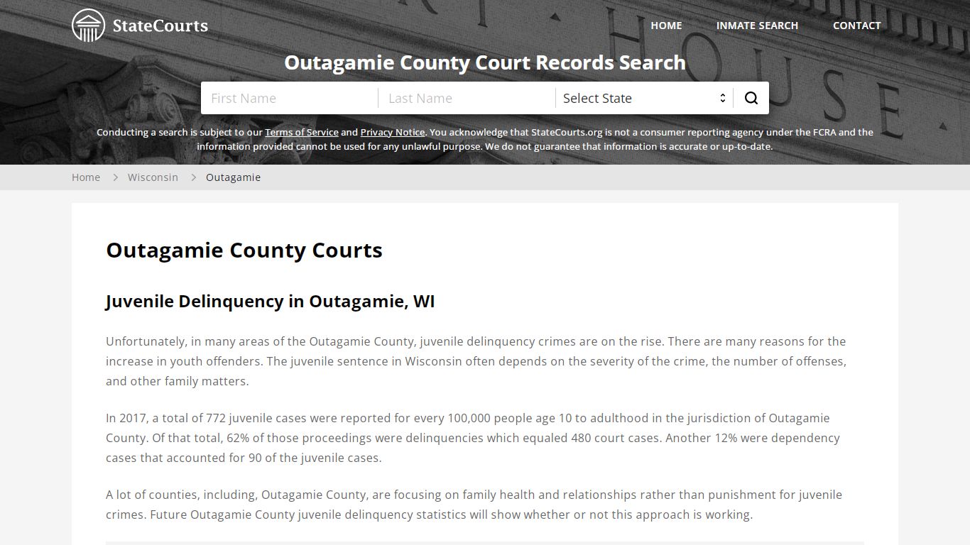 Outagamie County, WI Courts - Records & Cases - StateCourts